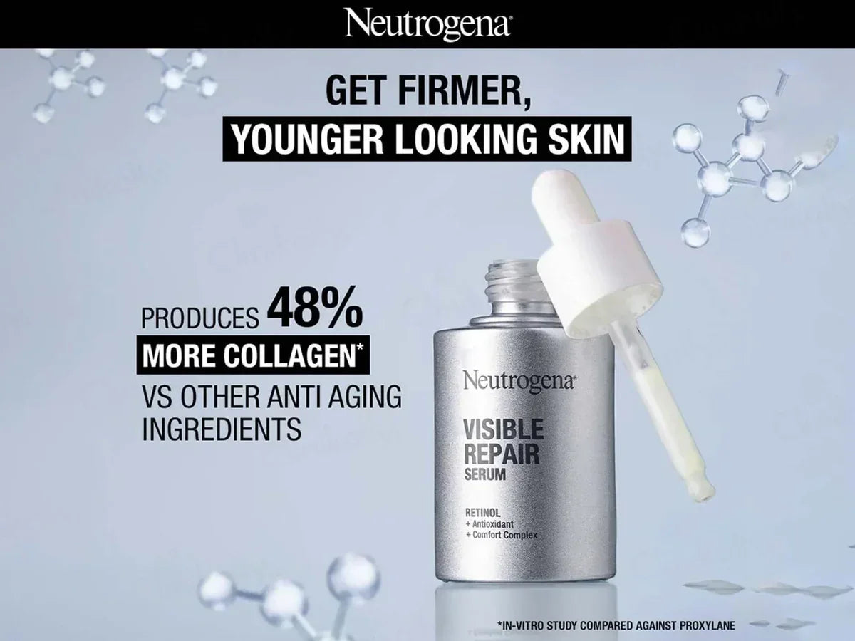Neutrogena Visible Repair Serum with retinol for firmer, younger-looking skin and collagen boost