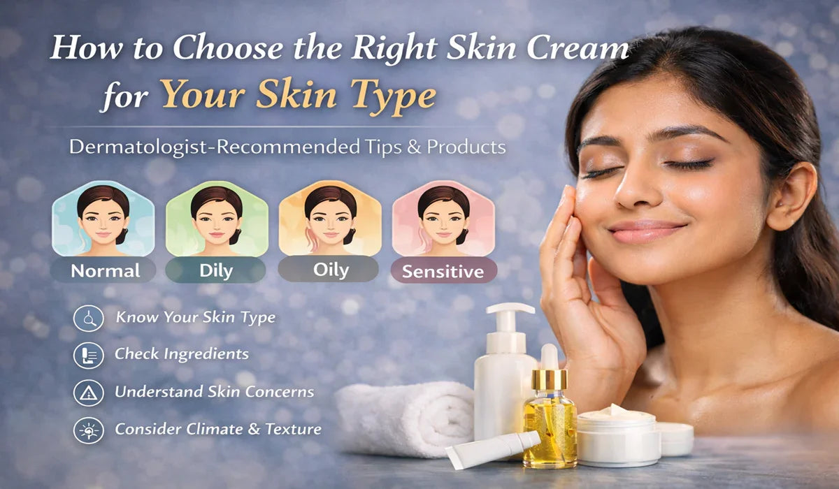 Tips for choosing the right skin cream for normal, oily, dry, and sensitive skin types.