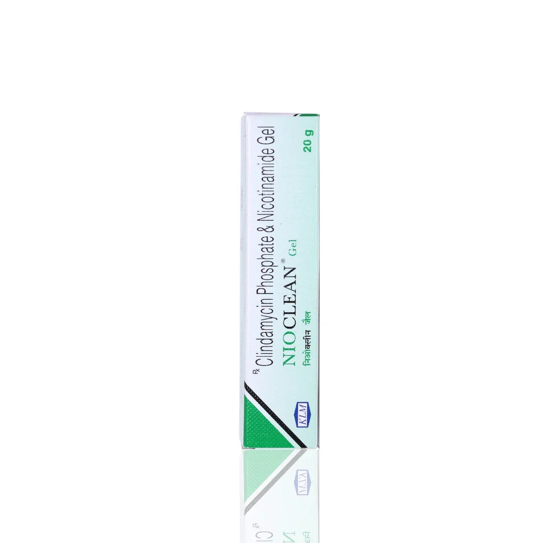 Tube of Nioclean gel on a white background
