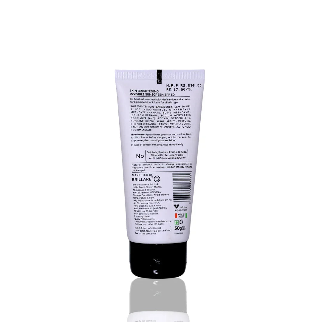 Brillare Professional Skin Brightening Invisible Sunscreen SPF 50PA++++ (50g)