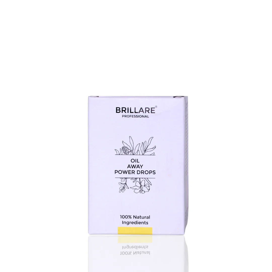 Brillare Oil Away Power Drops packaging on a white background