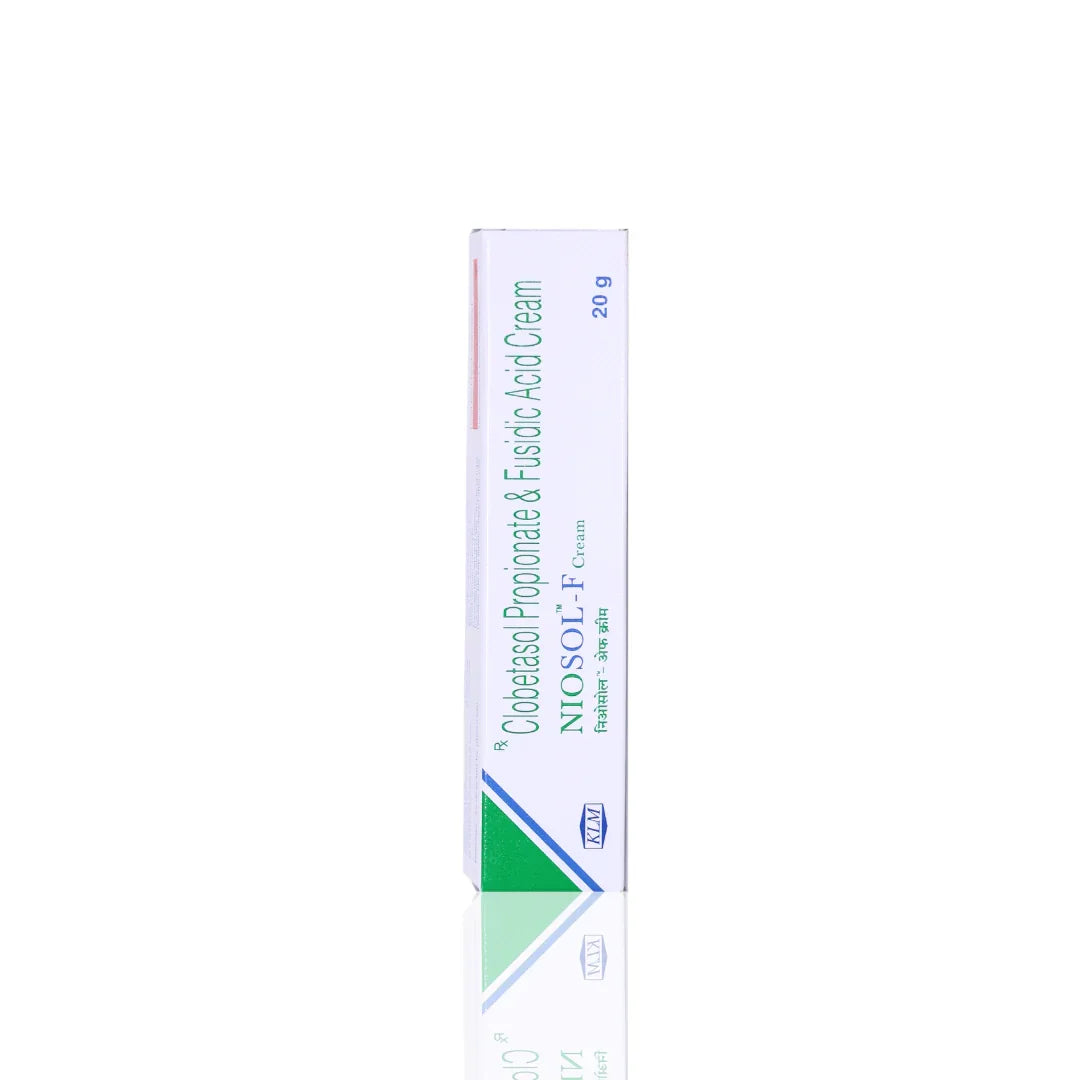 Niosol F cream tube on a white background