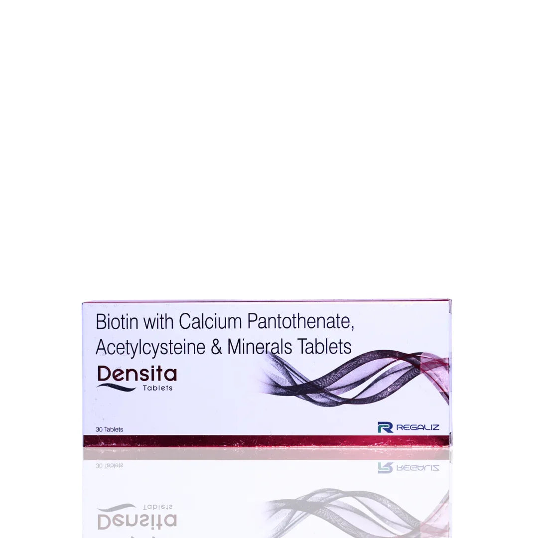 Box of Densita tablets with a white background