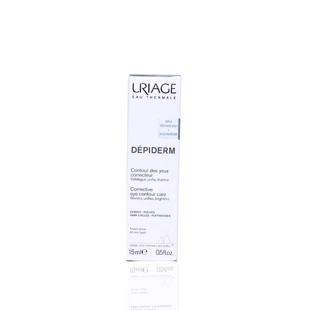Uriage Depiderm eye contour care packaging on a white background