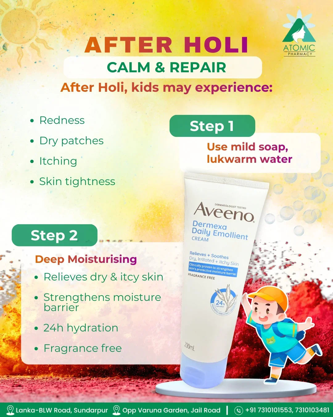 Aveeno Dermexa Daily Emollient Cream + La Shield Kids Sunscreen SPF 50 PA+++