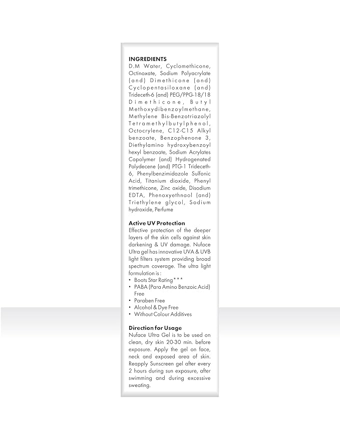 Nu-face Ultra Sunscreen SPF 60+ Gel