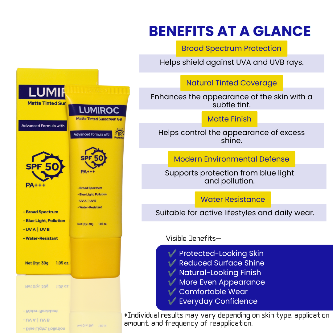 Lumiroc matte tinted sunscreen gel