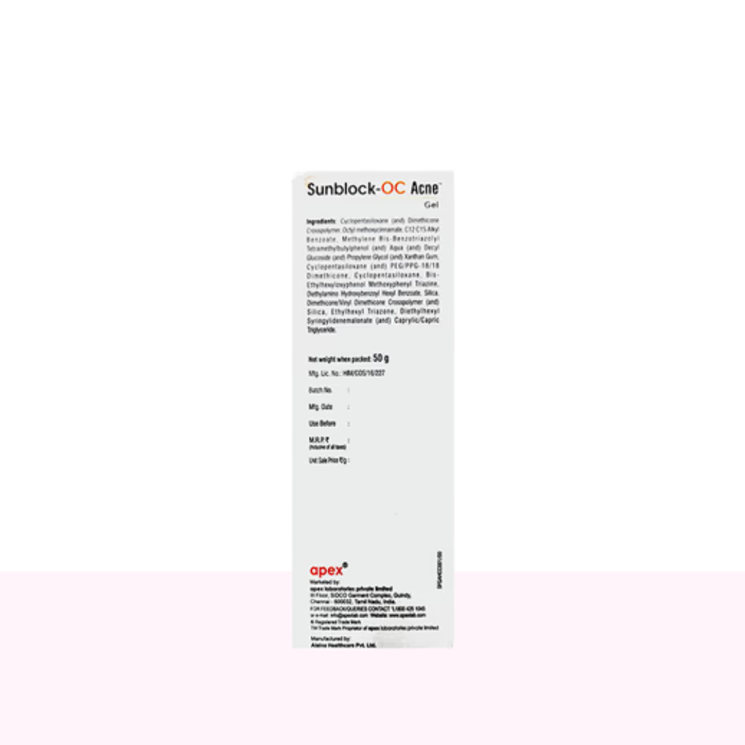 Sunblock-OC Acne Matte Sunscreen Gel SPF 55+ PA+++