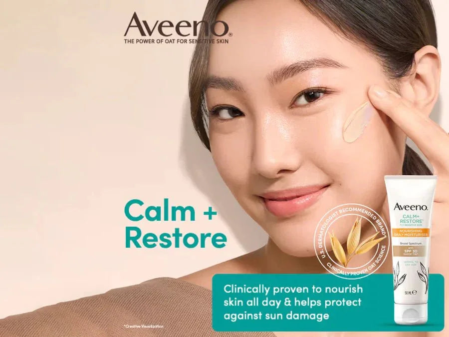 Aveeno Calm+ Restore Nourishing Daily Moisturiser Sheer Tint SPF 30 - Atomic Pharmacy