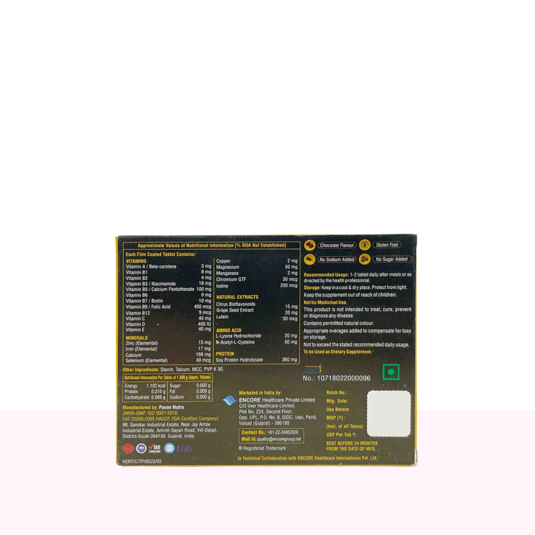 Verilich Hair Growth Tablet - Chocolate Flavour 15 Tablet's