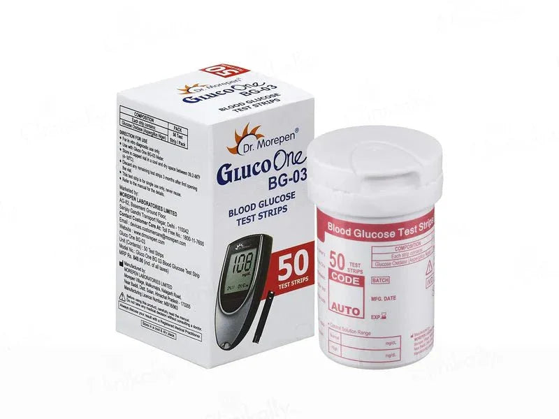 Dr. Morepen GlucoOne BG-03 Blood Glucose Test Strip (Strips Only) - Atomic Pharmacy