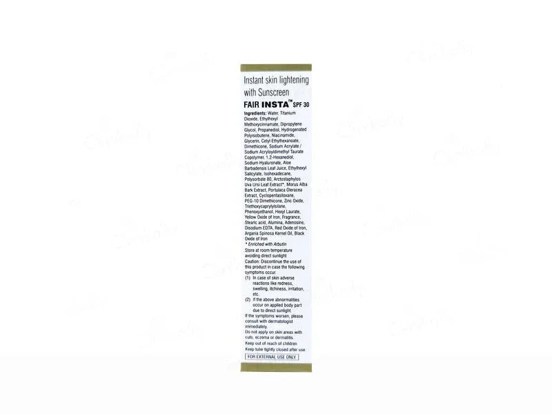 Fair Insta Instant Skin Lightening Cream With Sunscreen SPF 30 - Atomic Pharmacy