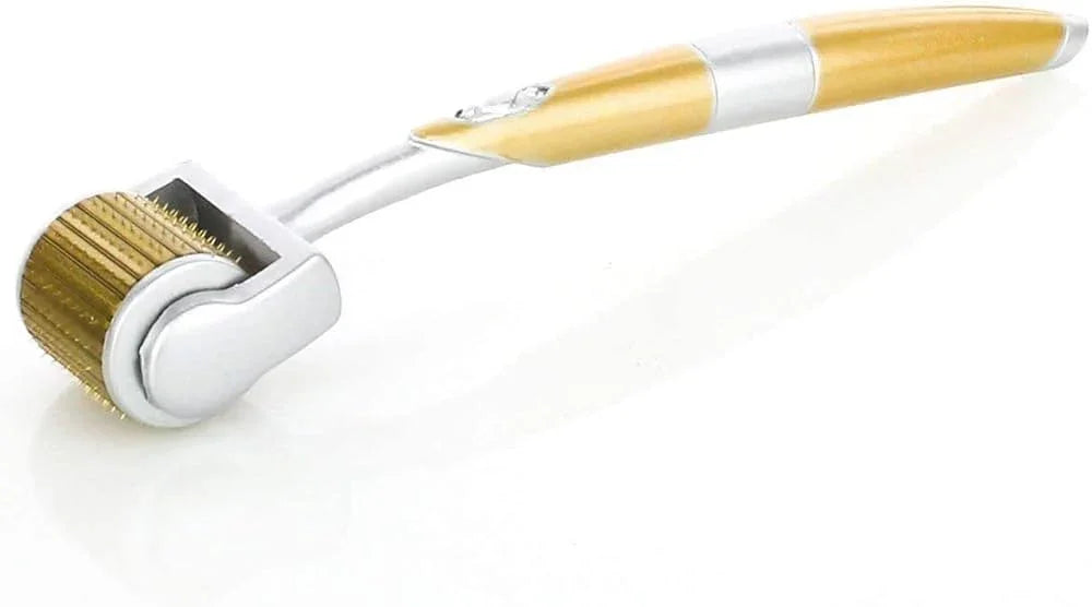 ZGTS Professional Gold Plated 192 Needles Titanium Alloy Derma Roller, Gold, 2.5 mm - Atomic Pharmacy