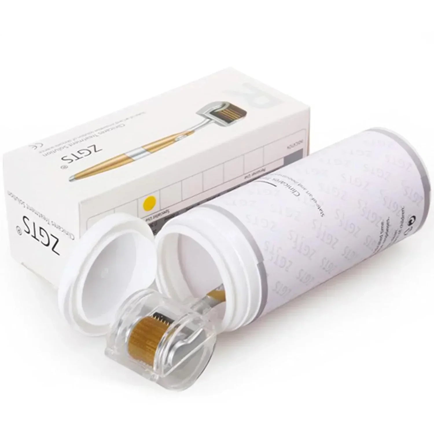 ZGTS Professional Gold Plated 192 Needles Titanium Alloy Derma Roller, Gold, 2.5 mm - Atomic Pharmacy