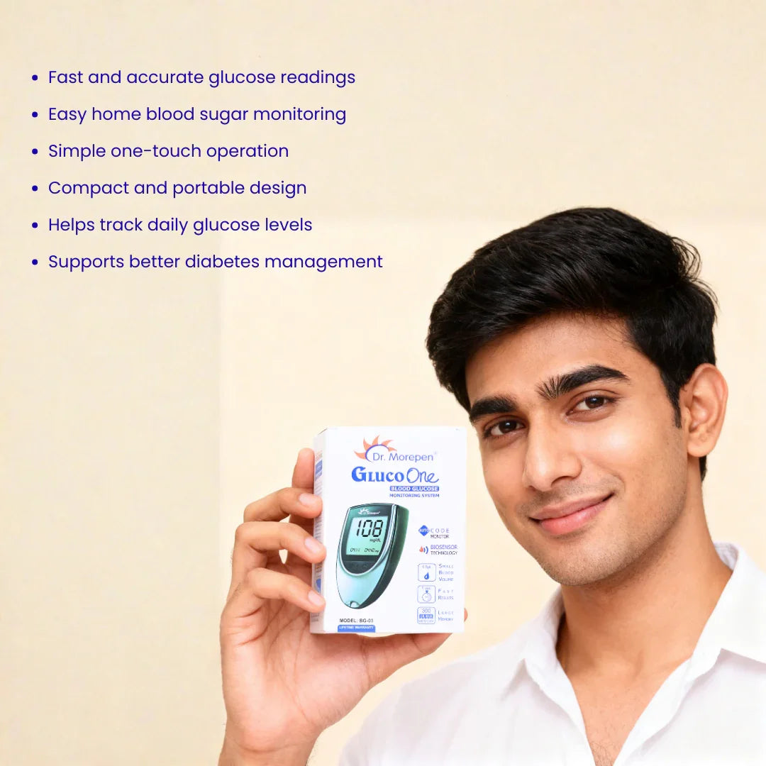 Dr. Morepen GlucoOne BG-03 Blood Glucose Monitoring System Combo Pack (Meter + 25 Strips)