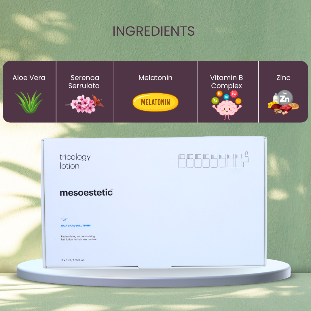 Mesoestetic tricology lotion solution with vitamins for hair loss