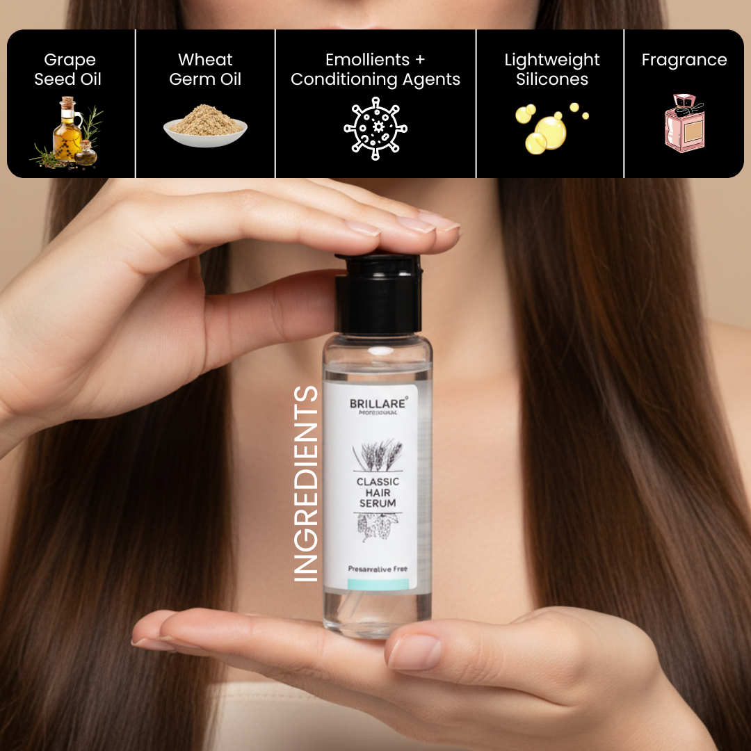BRILLARE Professional Classic Hair Serum For Dry Frizzy Hair - 70ml
