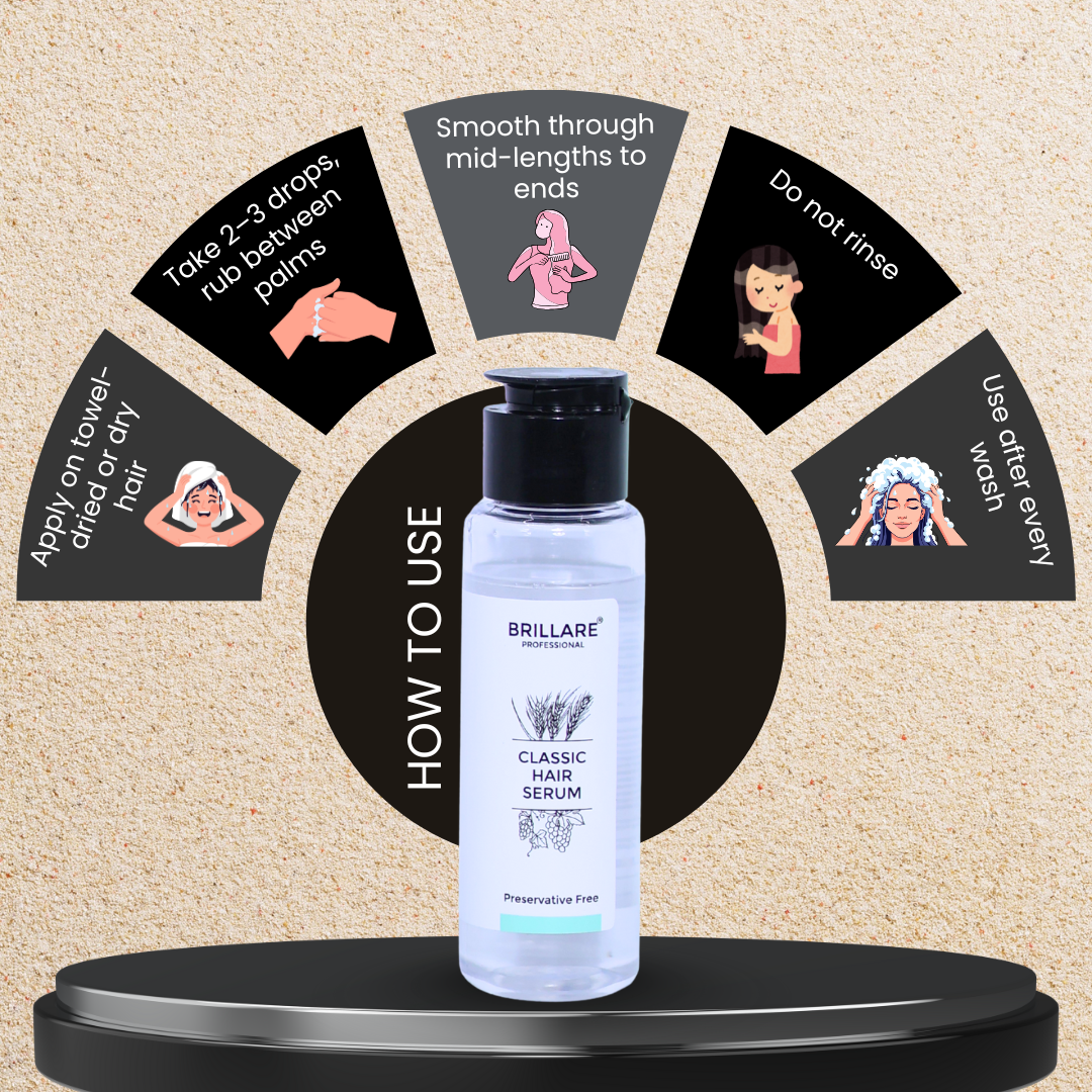 BRILLARE Professional Classic Hair Serum For Dry Frizzy Hair - 70ml