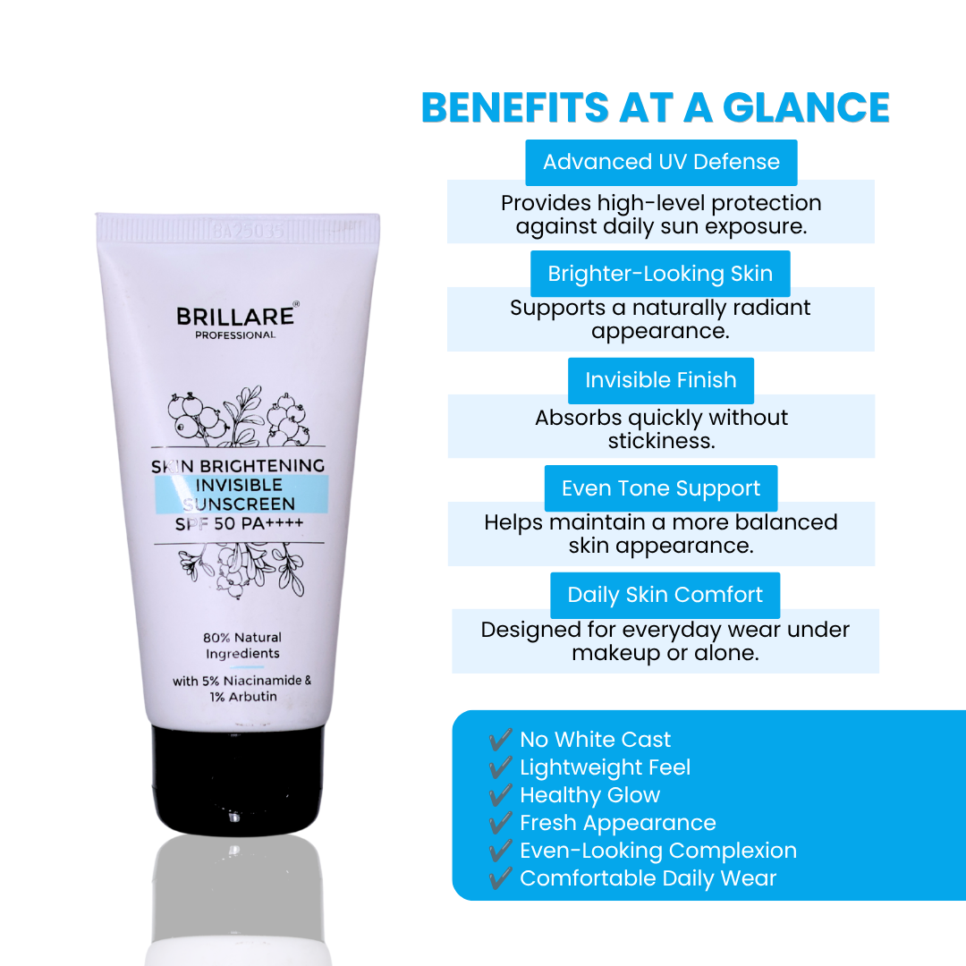 Brillare Professional Skin Brightening Invisible Sunscreen SPF 50PA++++ (50g)