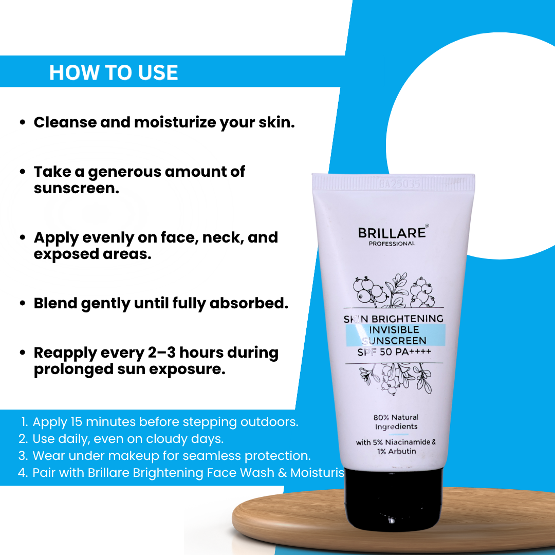 Brillare Professional Skin Brightening Invisible Sunscreen SPF 50PA++++ (50g)