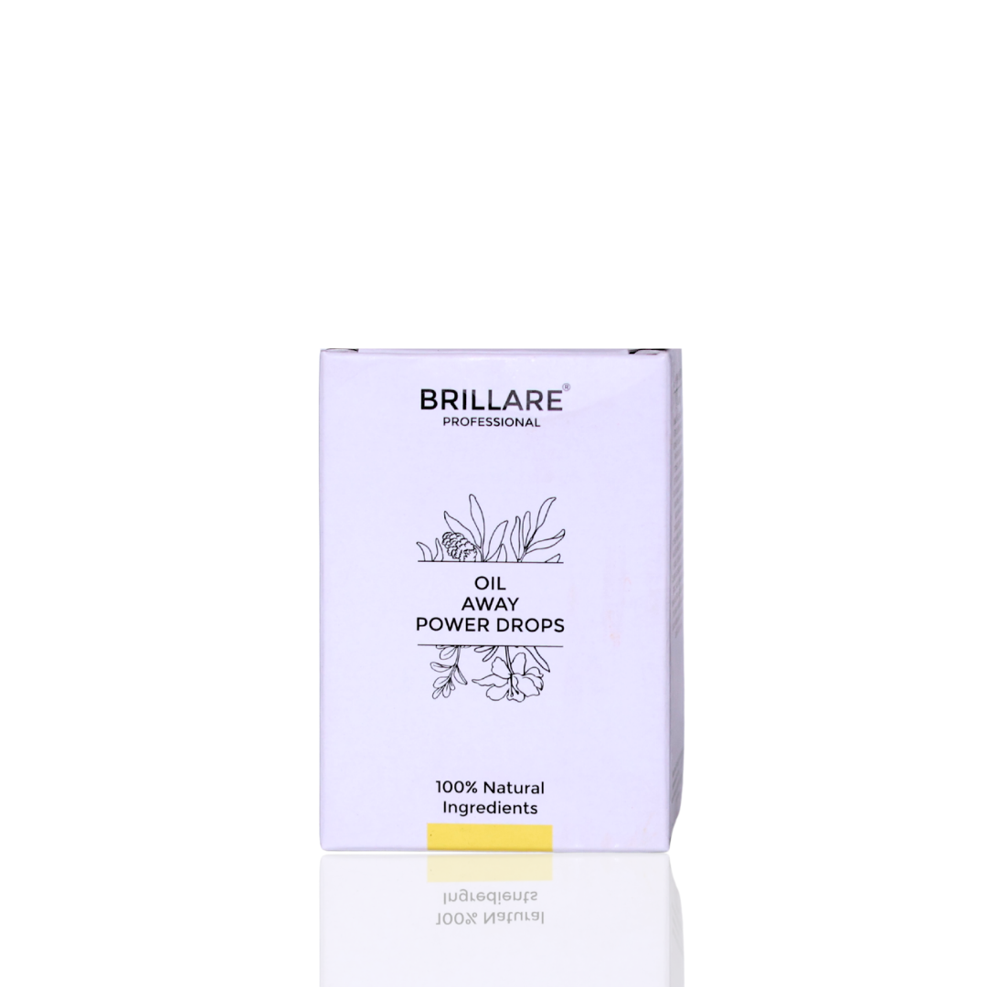 Brillare Oil Away Power Drops packaging on a white background