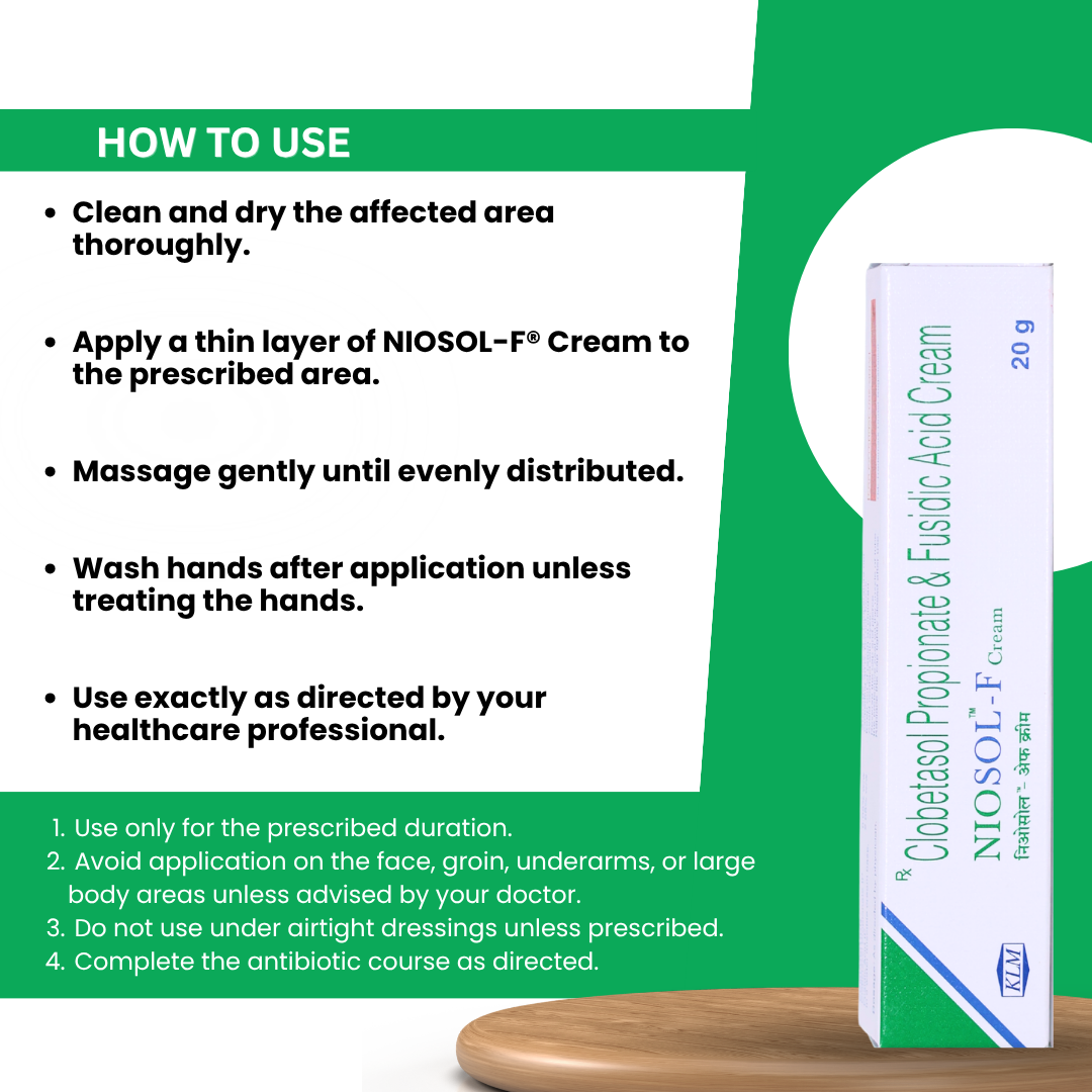 NIOSOL-F (Clobetasol Propionate & Fusidic Acid Cream)