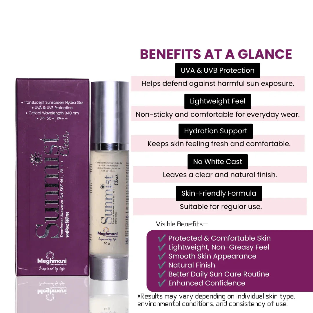 Sunmist Clear Translucent Sunscreen Gel SPF 50+ 50gm