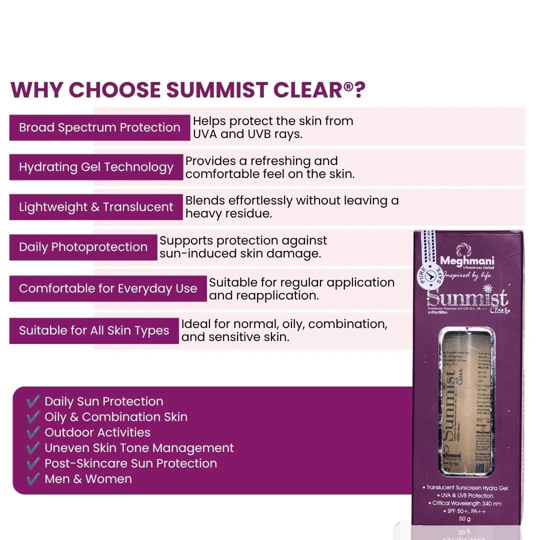 Sunmist Clear Translucent Sunscreen Gel SPF 50+ 50gm