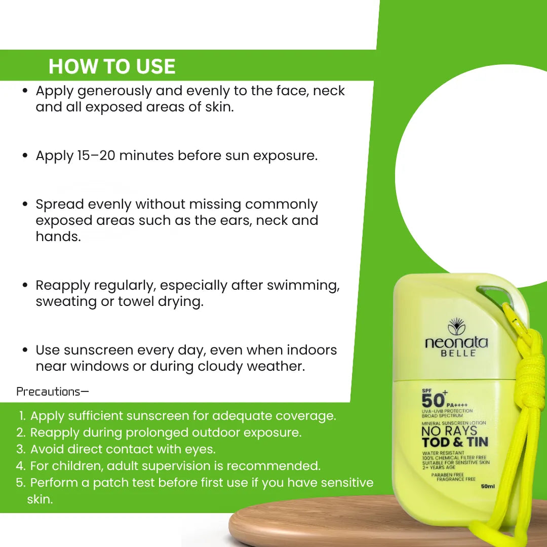 Neonata Belle Mineral Sunscreen Lotion Spf 50+ No Rays Tod & Tin