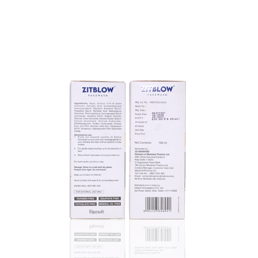 Two Zitblow face mask boxes on a white background