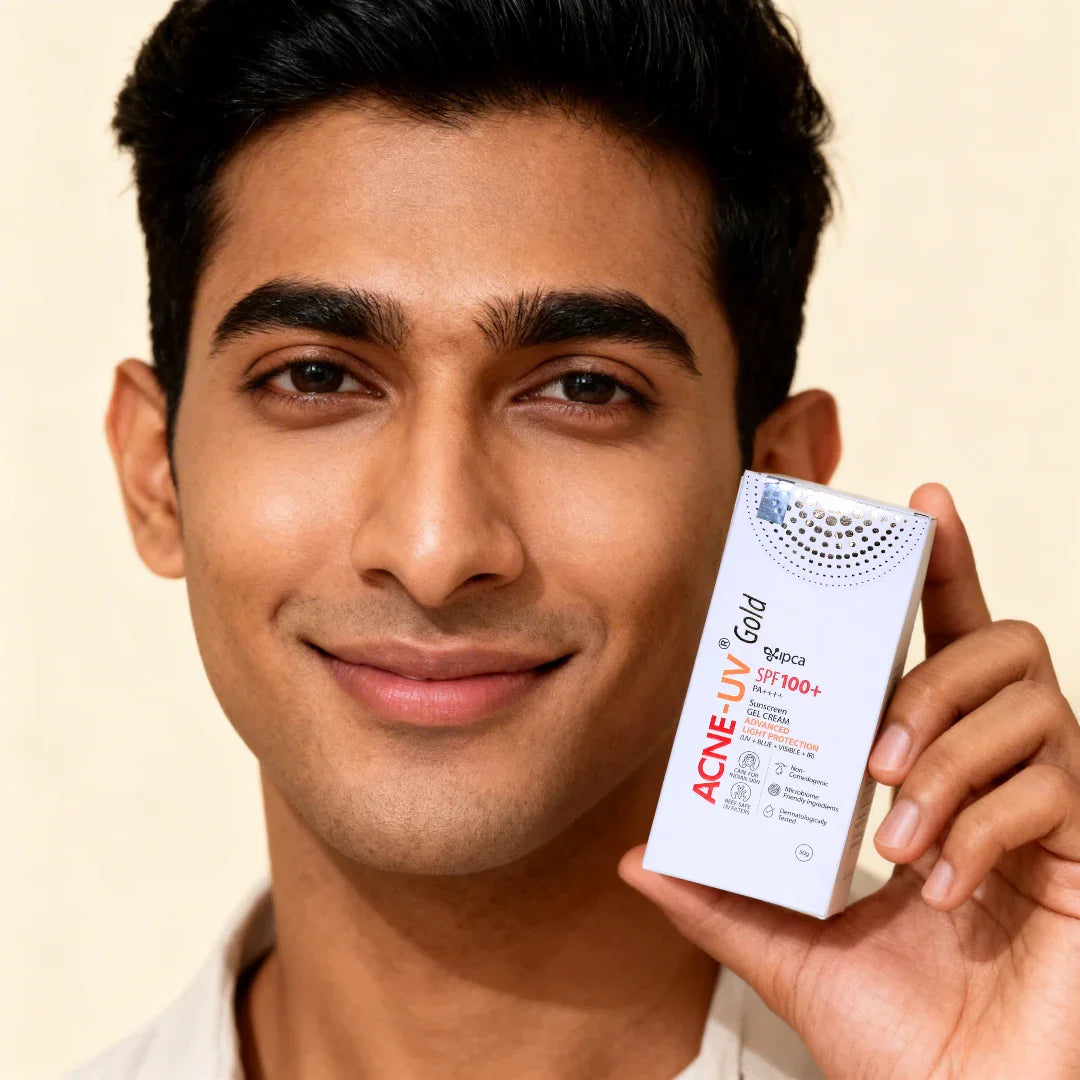 Ipca Acne-UV Gold Advanced Light Protection Sunscreen Gel Cream SPF 100+ PA++++ - Atomic Pharmacy