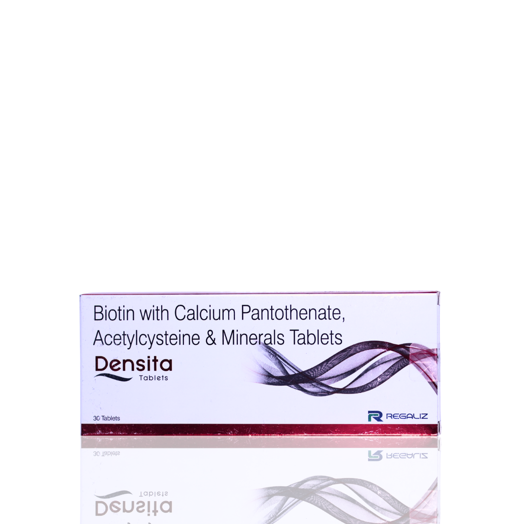 Box of Densita tablets with a white background
