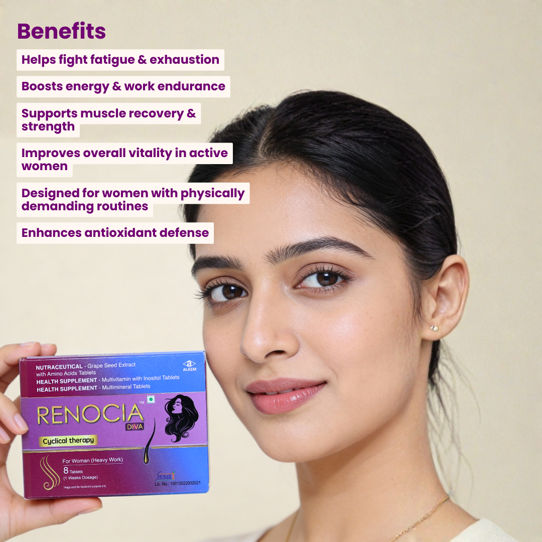 Renocia Diva Hair Cyclical Therapy Nutraceutical Tablet For Women