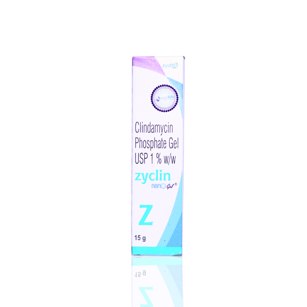 Zyclin Clindamycin Phosphate Gel packaging on a white background