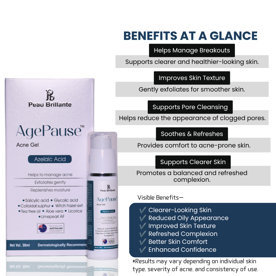 AgePause Azelaic Acid Acne Gel Face Serum