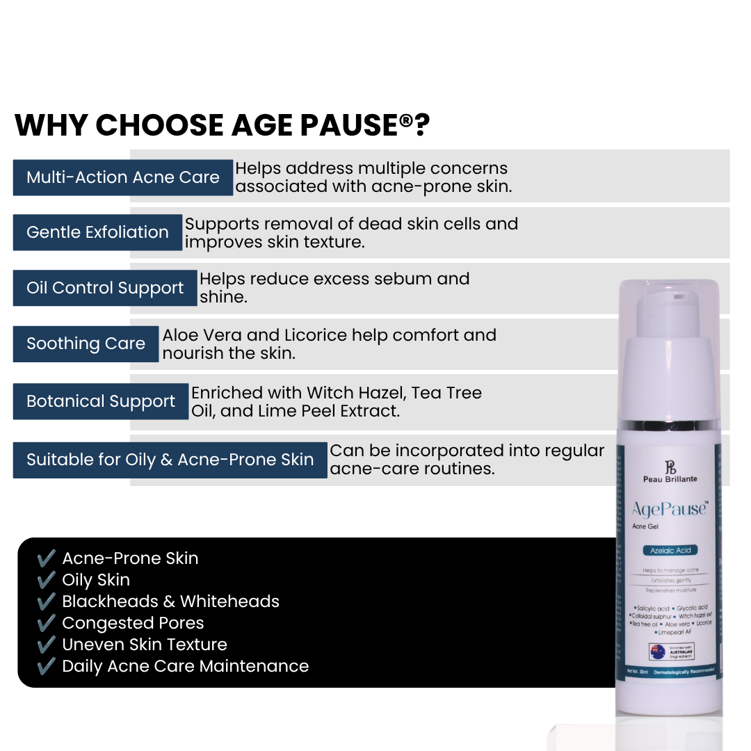 AgePause Azelaic Acid Acne Gel Face Serum