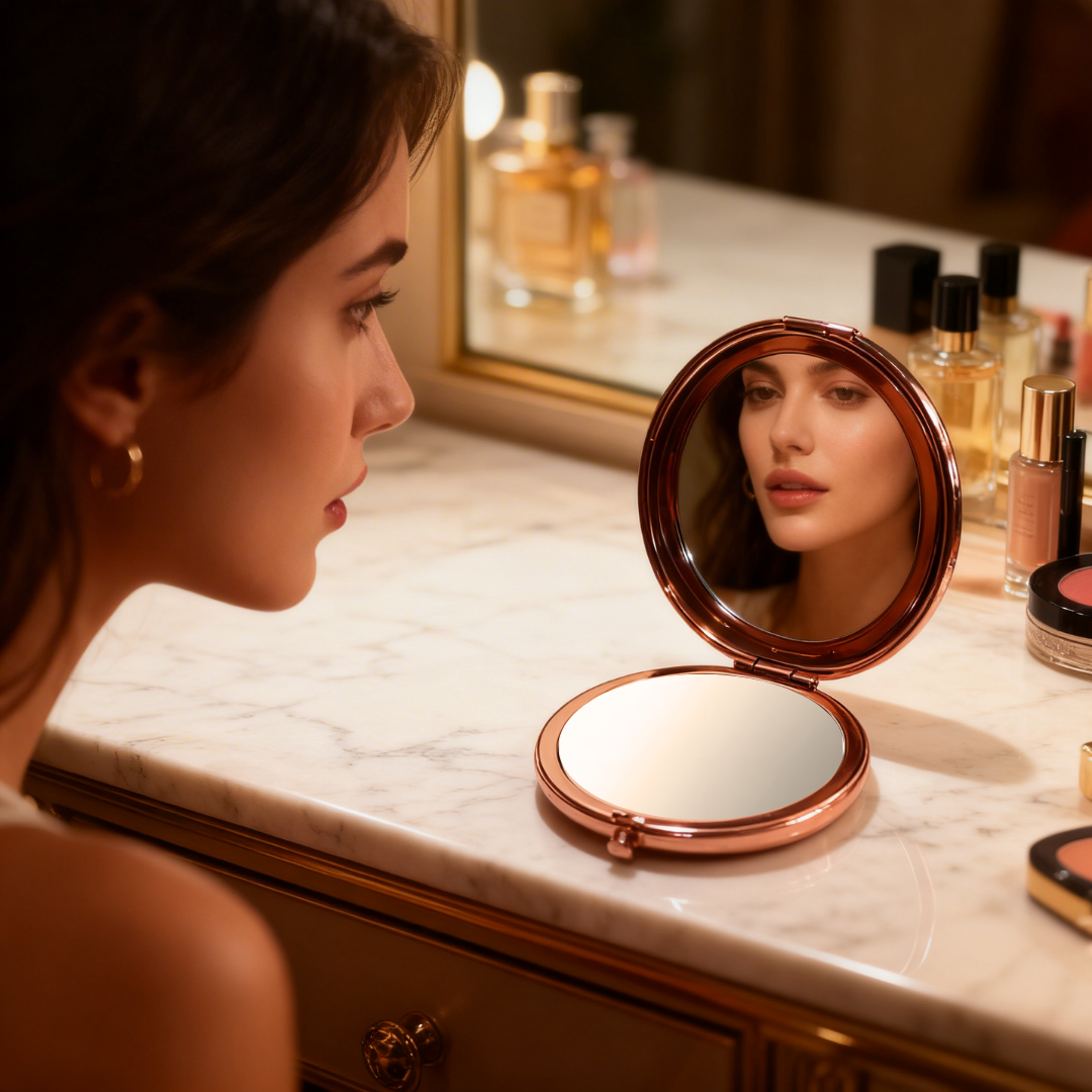 Neonata Belle Premium Compact Mirror for Women | Makeup Touch-Up Mirror | Portable Beauty Essential