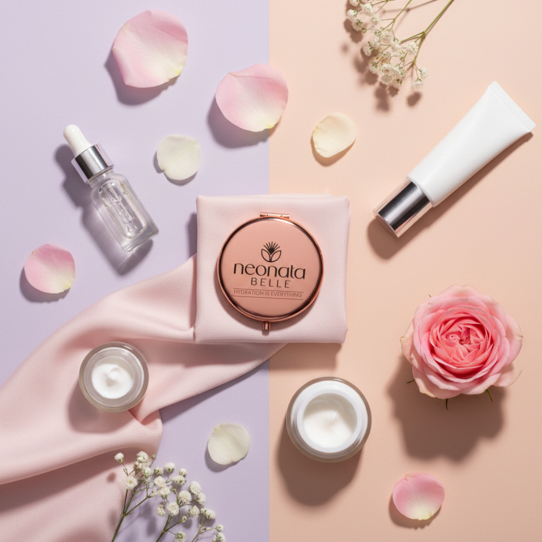 Neonata Belle Premium Compact Mirror for Women | Makeup Touch-Up Mirror | Portable Beauty Essential