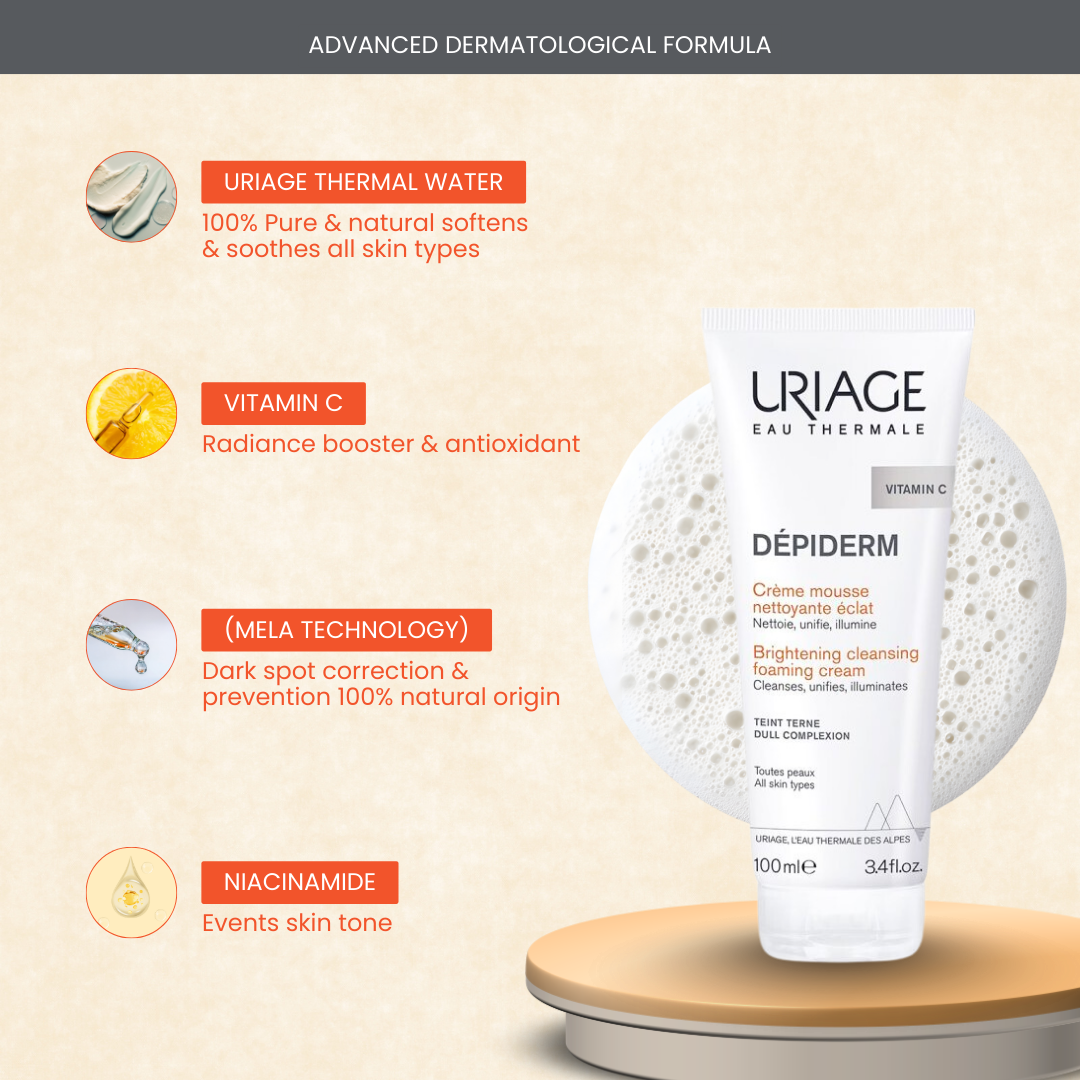 Uriage Dépiderm Brightening Cream Foam Cleanser