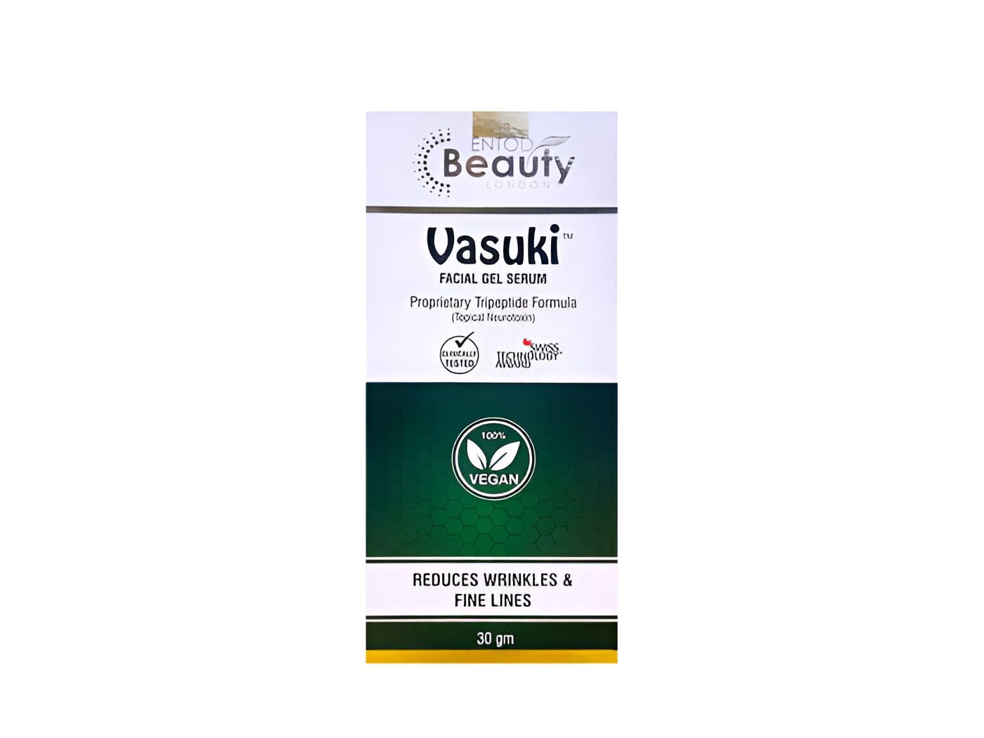 Entod Beauty Vasuki Facial Gel Serum - 30 gm | Reduces Wrinkles & Fine Lines | Vegan Anti-Aging Serum with Proprietary Tripeptide Formula