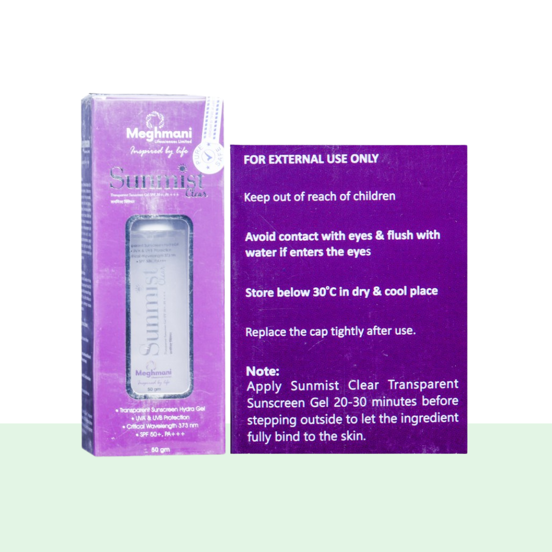 Sunmist Clear Transparent Sunscreen Gel SPF 50+ 50gm