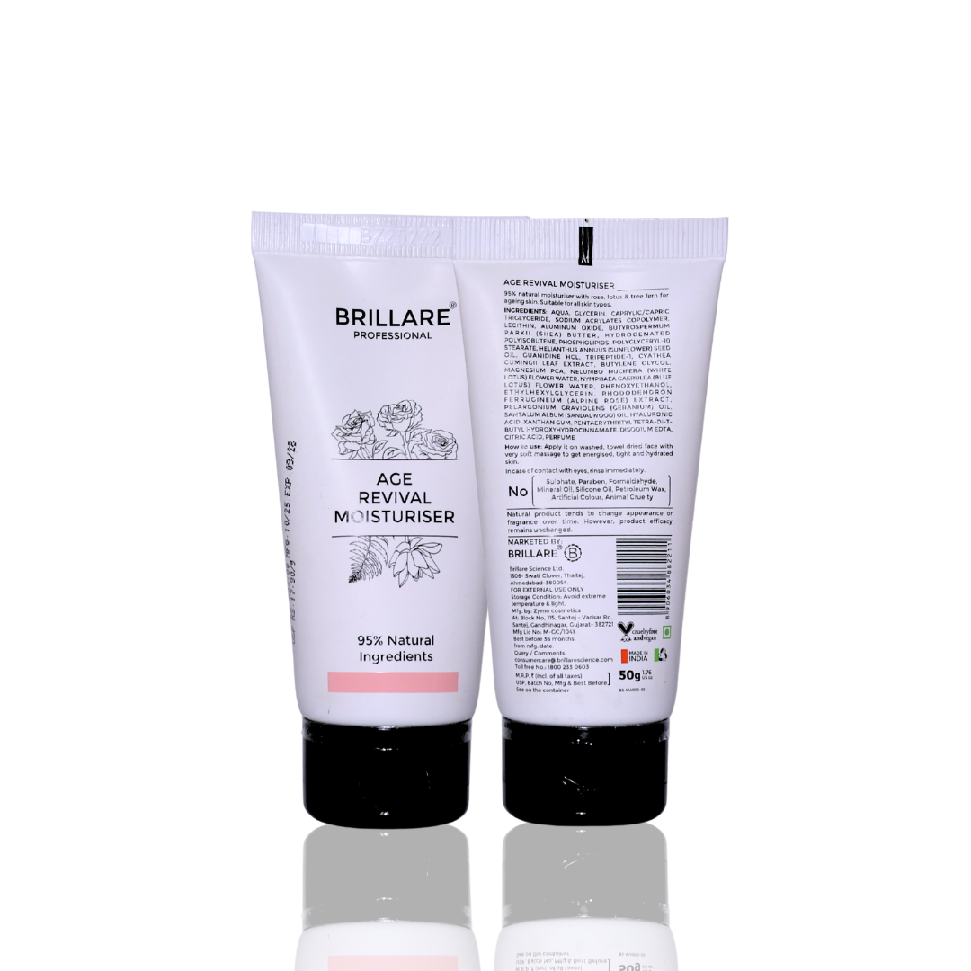 Brillare Age Revival Moisturizer tube on a white background