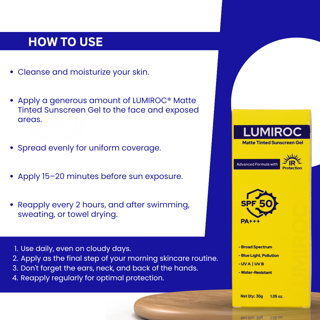 Lumiroc matte tinted sunscreen gel