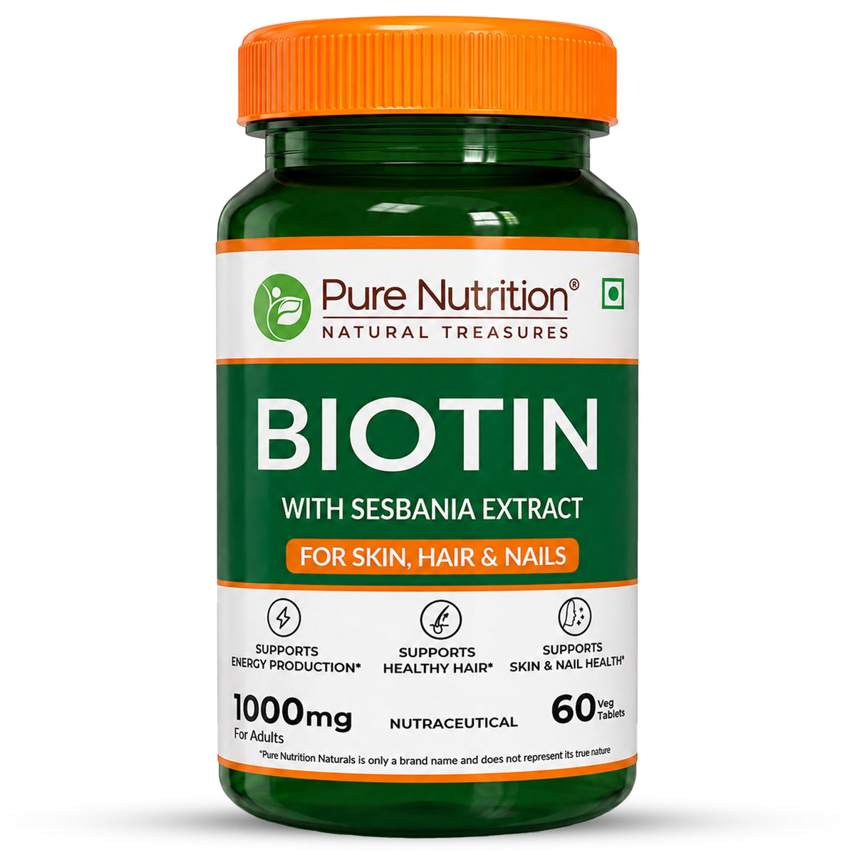 Biotin Tablet with Sesbania Extract | 1000mg | 60 Vegetarian Tablets