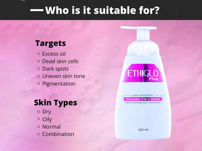 Ethiglo Plus Skin Whitening Foaming Face Wash