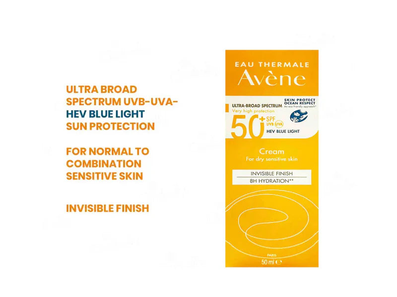 Avene Very High Protection Invisible Finish Sunscreen Cream SPF 50+ + Avene Very High Protection Ultra-Light Sunscreen Fluid SPF 50+ (PACK OF 2)