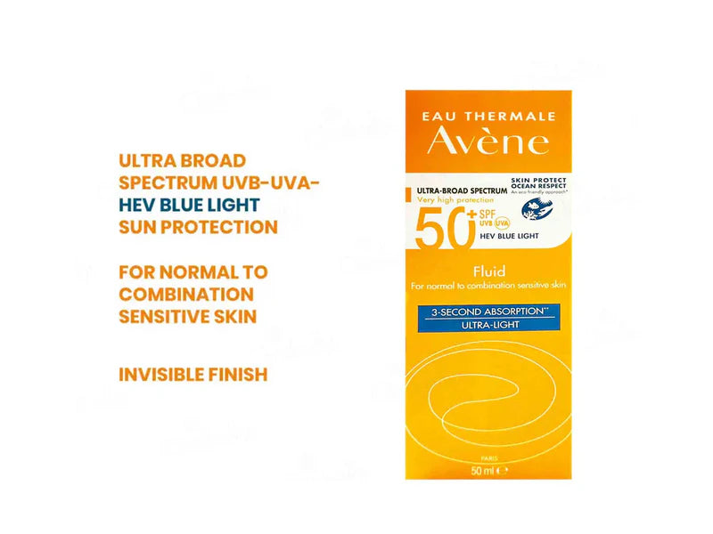 Avene Very High Protection Invisible Finish Sunscreen Cream SPF 50+ + Avene Very High Protection Ultra-Light Sunscreen Fluid SPF 50+ (PACK OF 2)