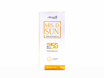 Mis D Sun Matte Sunscreen Gel SPF 50 PA++++