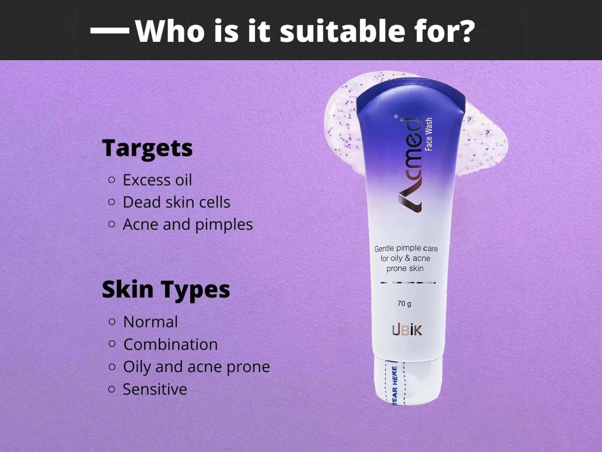 Acmed Gentle Pimple Care Face Wash - Atomic Pharmacy
