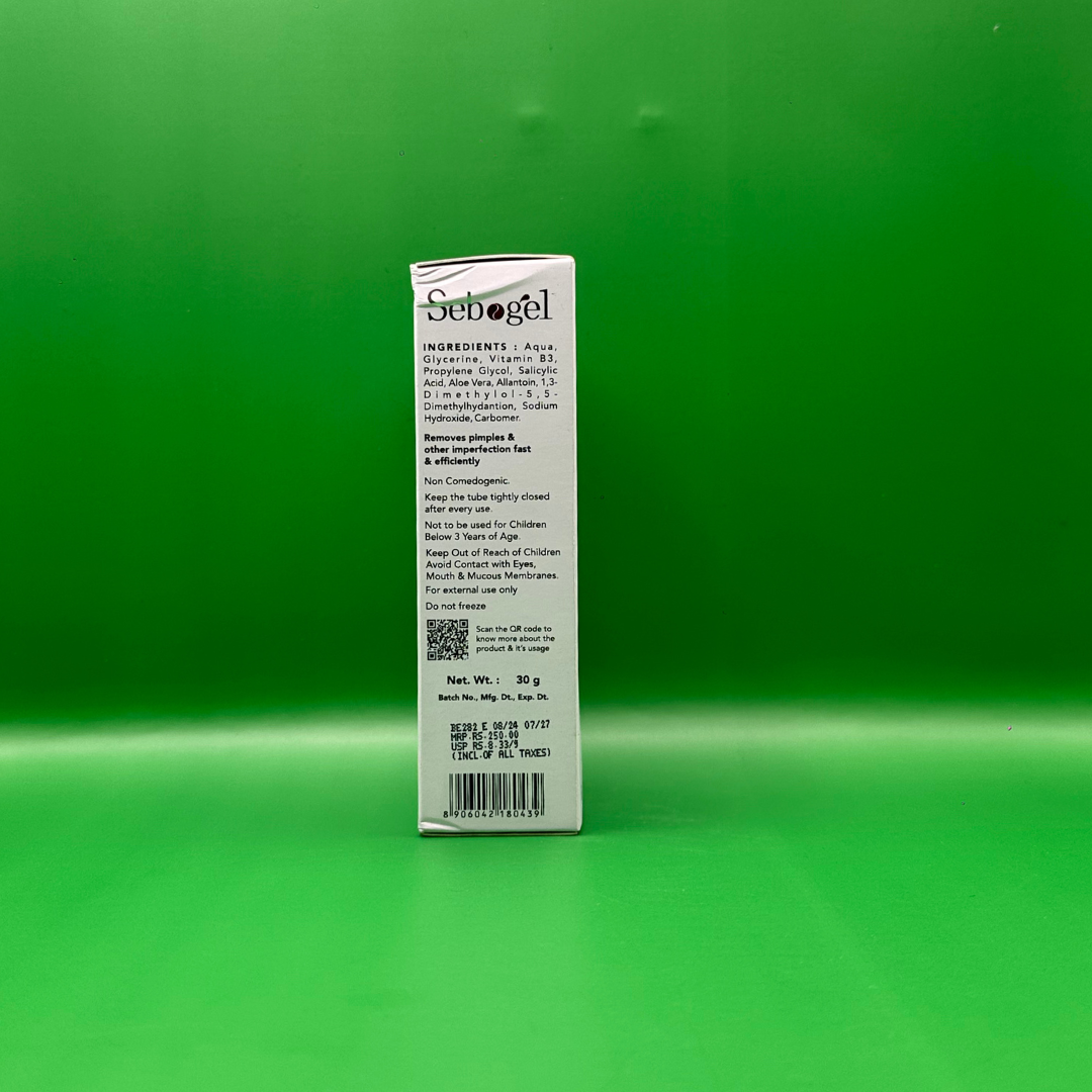 Sebogel Salicylic Acid & Nicotinamide Gel For Pimples And Oily Skin - 30 Gm